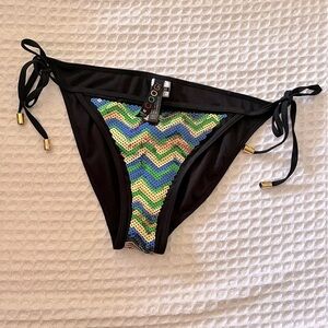 VINTAGE COOGI chevron‎ sequin bikini bottoms SIZE MEDIUM side tie Y2K